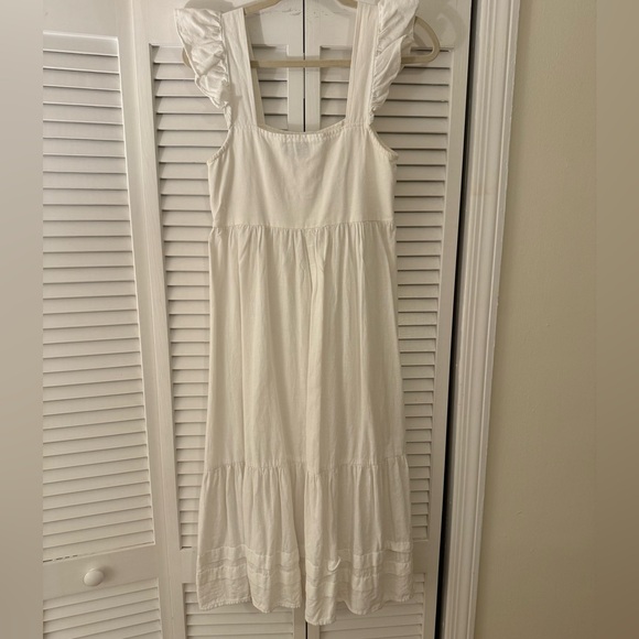 EUC ASOS Linen Midi Dress - White - Picture 5 of 6
